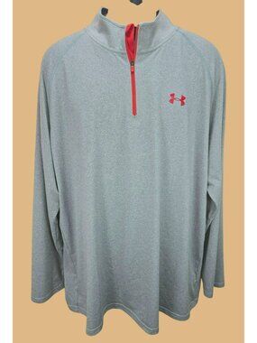 Under Armour Mens Loose Fit Gray 1/4 Zip Pullover XXL